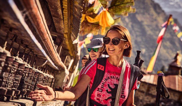 Молитвенные барабаны на треке вокруг Аннапурны