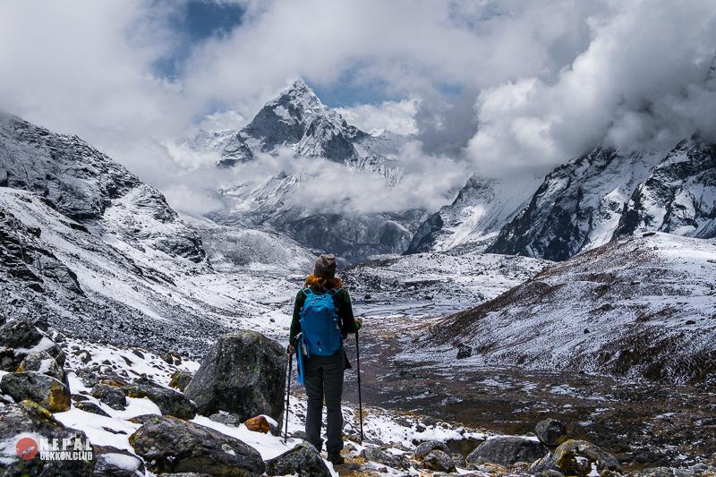 Ама Даблам - спуск с перевала Чо Ла, трекккингк Эвересту