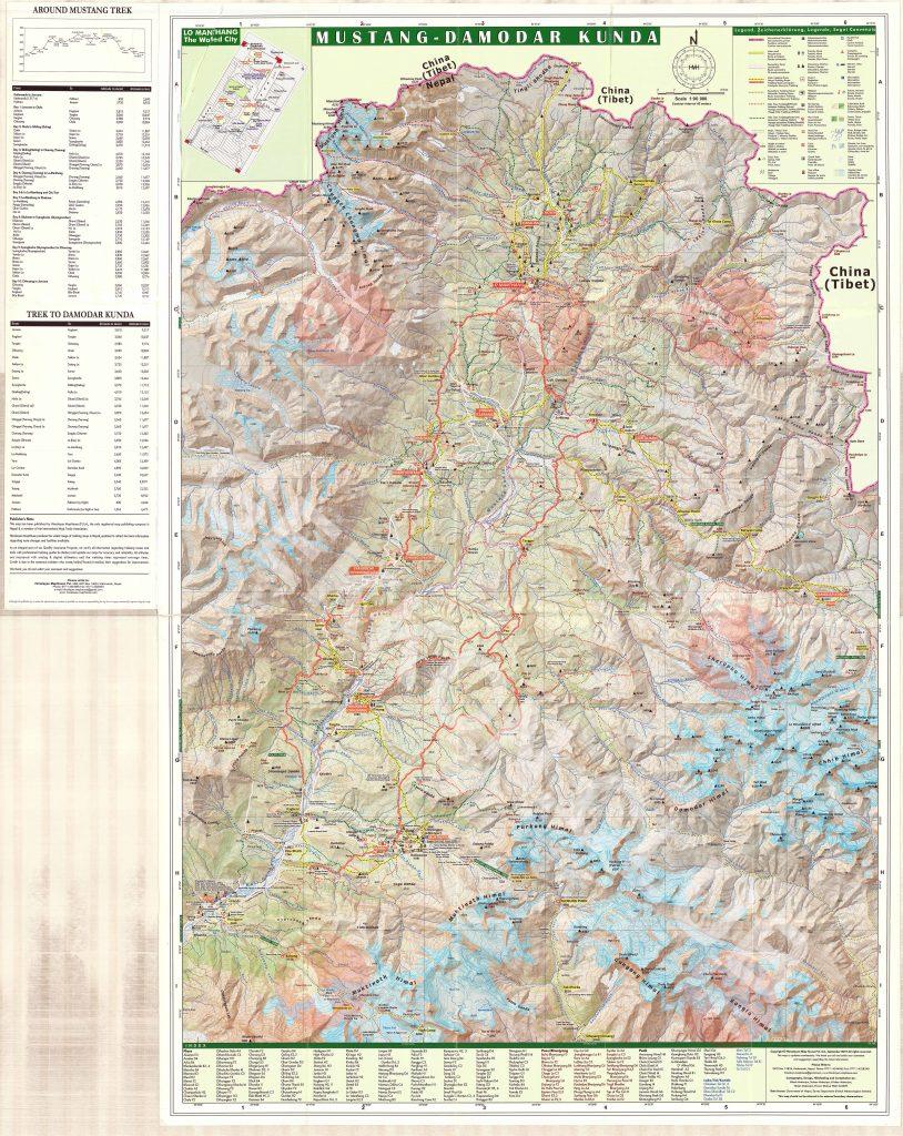 Карта Нижний и Верхний Мустанг (Непал)