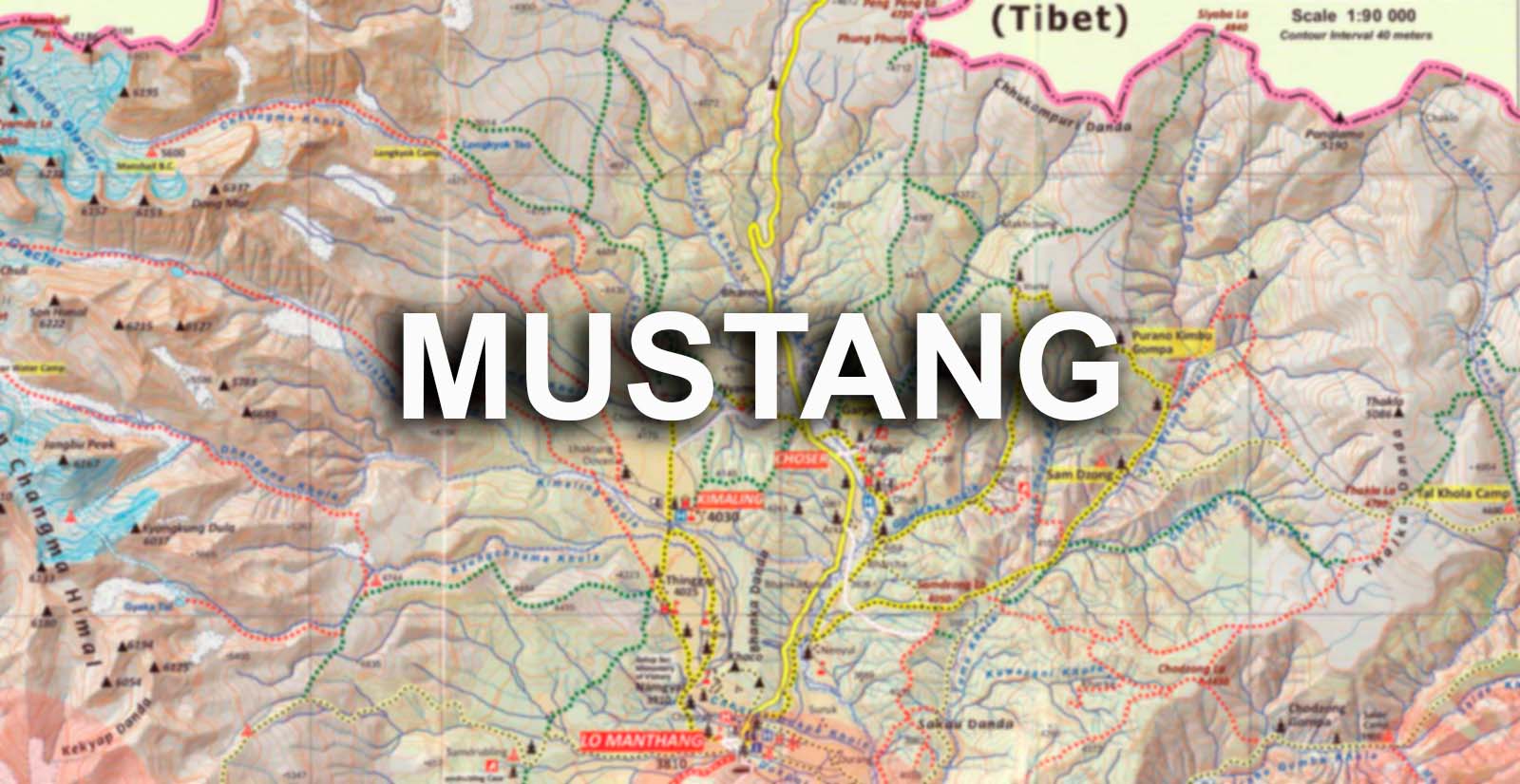 Карта Королевства Мустанг – Верхнего Мустанга и Нижнего Мустанга