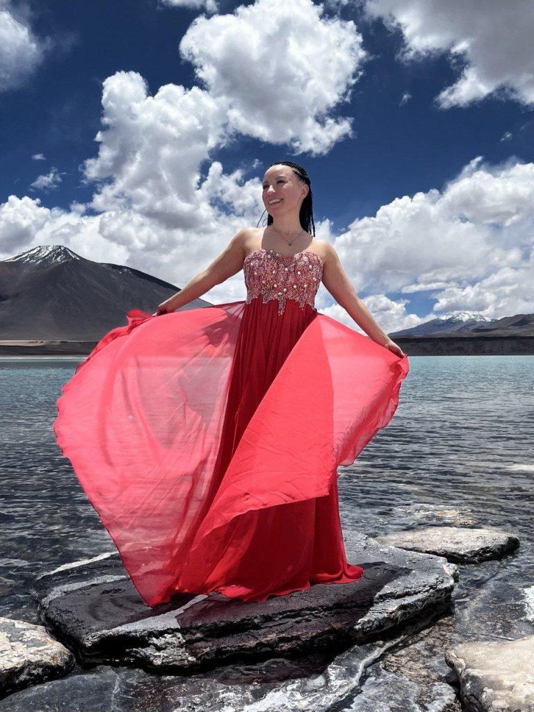 Лагуна Верде, фотосессия в платье