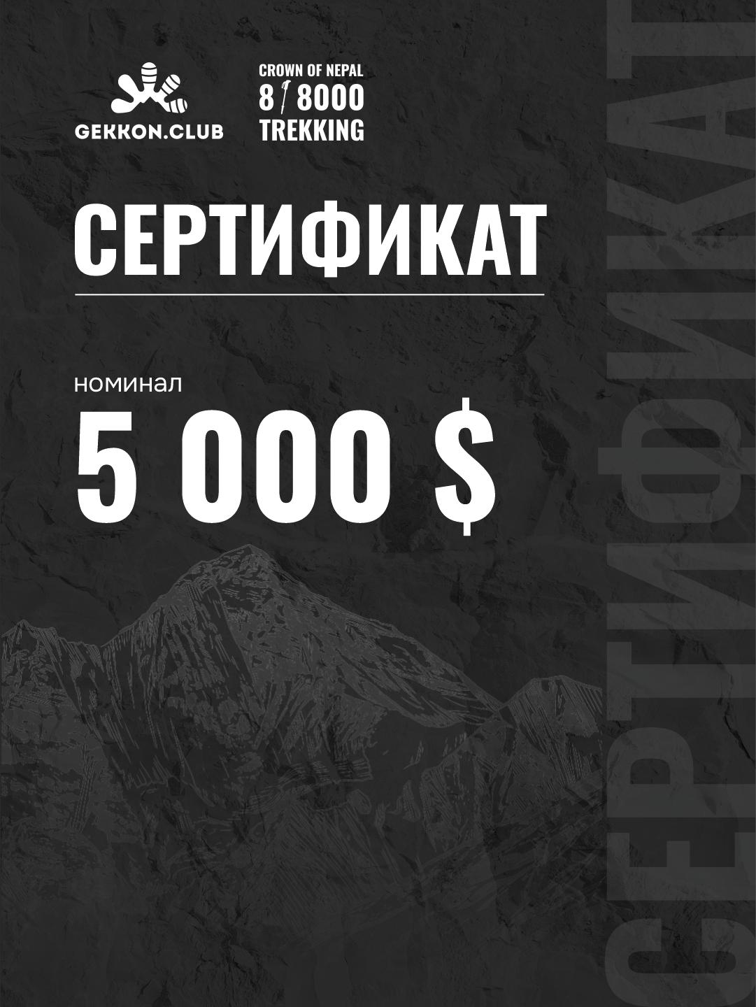 Сертификат на 5 000$